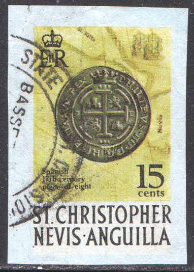St. Christopher-Nevis-Anguilla Cut Square Used